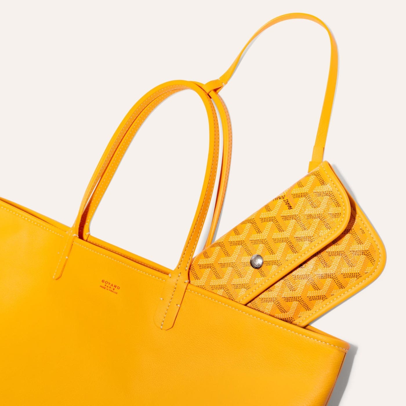 Goyard Goyardine Yellow Anjou PM Reversible Tote Palladium Hardware - Image 3